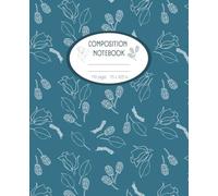Composition Notebook: Midnight Rose Floral Aesthetic Journal | Wide Ruled | 7.5 x 9.25 inches | for Women and Girls