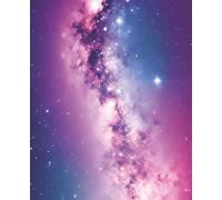 Composition Notebook: Milky Way Galaxy Cover in Pink Blue & Purple | Wide Ruled | 150 Pages | 7.5 x 9.25 in