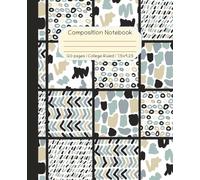 Composition Notebook: Modern Abstract Pattern Cover in Tan, Black, and Blue | College Ruled | 120 Pages | 7.5 x 9.25 | Stylish Geometric Journal for School, Notes, and Writing