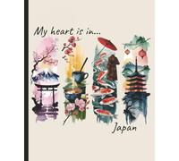 Composition notebook: My Heart is in Japan, Brushstroke Art Aesthetic | College ruled, 7.5 x 9.25, 110 Pages | For kids, teens, and adults
