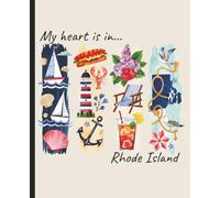 Composition notebook: My Heart is in Rhode Island, Brushstroke Art Aesthetic | College ruled, 7.5 x 9.25, 110 Pages | For kids, teens, and adults