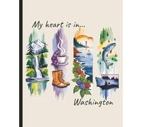Composition notebook: My Heart is in Washington, Brushstroke Art Aesthetic | College ruled, 7.5 x 9.25, 110 Pages | For kids, teens, and adults