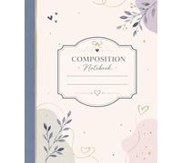 Composition Notebook: Navy Blue & Dusty Blue Aesthetic Wide Ruled Journal for Teen Girls & Women | 110 Pages, 7.5 x 9.25"