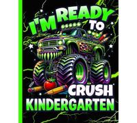Composition Notebook: Neon Monster Truck with School Supply Art, Fun Back to School Journal for Kindergarten Boys, Students, and Preschool Kids