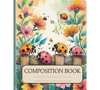 Composition Notebook: Notebook with ladybugs and wide linen lines for children, teenagers, students, teachers, 110 pages 7.5" x 9.25"