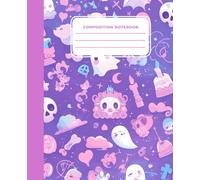 Composition Notebook: Pastel Ghost & Witchy Vibes Notebook - Cute and Spooky Composition Book with Skulls, Candles & Clouds | Perfect for Journaling or School Notes | 7.25 x 9.50 inches | 126 pages