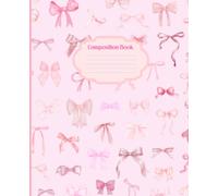 Composition Notebook: Pink Bow Pattern: 150 pages, Wide Ruled, 7.5"x9.25"