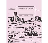 Composition Notebook:Pink Desert Landscape Line Art College Ruled Journal for School, College, Work or Office