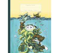 Composition Notebook: Poseidon: Whimsical Illustration | Intricate Hand-drawn Style | Journal for School, College, Office, Work | 110 Page | College Ruled