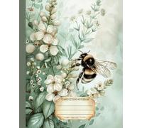 Composition Notebook: Premium College Ruled Green Bumblebee Notebook | Botanical Animal Illustration | Gift for Nature Lover | School and Work Journal