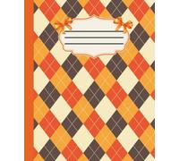 Composition Notebook Preppy Argyle Cute Coquette Fall Autumn Colors: 120 Lined Wide Rule Pages, 7.5 x 9.25 inches, School, College, Office Supply, Journal, Diary, Self Care, Gift