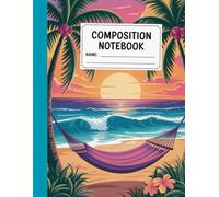 Composition Notebook: Puerto Rico Tropical Beach Sunset & Hammock: erfect for Students, Travelers & Beach Lovers | 8.5" x 11