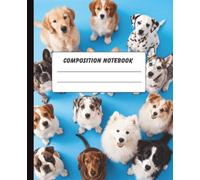 Composition Notebook: Puppy Design | Wide Ruled Notebook | Composition notebook wide ruled, 7.5 x 9.25, 100 Pages, For all ages