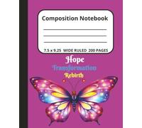 Composition Notebook: Purple, Blue, Yellow & White Butterfly Illustration for Teen Girls, Teachers, Students, Writers, and Women.