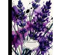 Composition Notebook: Purple Lavender Floral Aesthetic Journal, College Ruled, 110 Pages, 7.5 x 9.25 in, Matte Cover