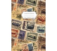 Composition Notebook: Retro Vintage Stamps Travel Notebook with Illustrated pages - Perfect Journal Gift for Students, Writers, and Adventure Lovers