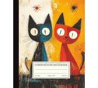 Composition Notebook: Retro Whimsical Cat Duo Art | 7.5x9.25 in | 110 Pages | College Ruled Lines