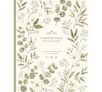 Composition Notebook: Sage Botanical Wide Ruled Notebook for School, College, Work & Journaling | 110 Pages | 7.5 x 9.25 Inches