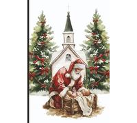Composition Notebook: Santa Nativity Religious Christmas Writing, Faith And Holiday Journal With Baby Jesus & Church Scene