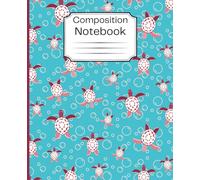 Composition Notebook: Sea Turtles Underwater Bubbles | 7.5 x 9.25 inches | 110 Pages Wide Ruled