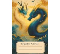 Composition Notebook Sky Dragons Korean Minhwa Art Aesthetic Notebook for School Writing or Creative Notes: Whimsical chibi-style blue and gold ... journaling note-taking, or as a cute gift.