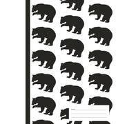 Composition Notebook-Small Black Bear Design with Multiplication Table and Metric Conversion Chart: 7x10 Notebook, Math sheets and 100 lined pages