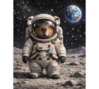 Composition Notebook: Space Zoo Capybara Astronaut: Wide Ruled School Notebook for Kids, 110 Pages, 7.5 x 9.25 in, Galaxy Space Theme Journal (Space Zoo Collection)