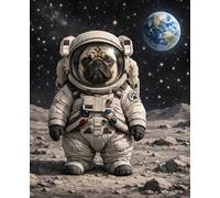 Composition Notebook: Space Zoo Pug Astronaut: Wide Ruled School Notebook for Kids, 110 Pages, 7.5 x 9.25 in, Galaxy Space Theme Journal (Space Zoo Collection)