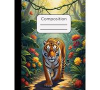 Composition Notebook: Tiger in the Jungle Design with 120 Pages, College Ruled, 7.5 x 9.5