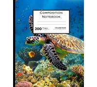 Composition Notebook: Under the Sea Illustration | Bright, Sea Turtle Under the Sea Aesthetic Notebook | For School, College, Work | College Ruled Lined