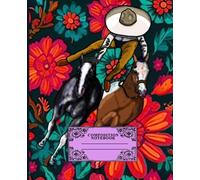 Composition Notebook: Vibrant Charro and horses performing in Charreada cover, Wide Ruled White Paper, 120 pages, 7.5" x 9.25", Matte Book Cover, for School, Work or Journaling.