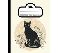 Composition Notebook: Vintage Black Cat | Wide Ruled 120 Pages | Size 7.5x9.25 in | Retro Design | Perfect Gift for Cats Lovers