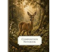 Composition Notebook: Vintage Botanical Doe Illustration | Forest Stream Aesthetic | College Ruled | 7.5 × 9.25 in