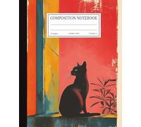 Composition Notebook: Vintage Cat Silhouette Art | 7.5x9.25 in | 110 Pages | College Ruled Lines