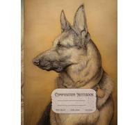 Composition Notebook: Vintage Dog Journal Notebook for Kids, Teens, and Adults 8.5" x 11" Wide Ruled | German Shepherd Cover