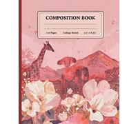 Composition Notebook - Vintage Safari Animals | Pink Edition for Nature & Wildlife Lovers | For School, Office & Work | 7.5in x 9.25in - 110 College-Ruled Pages, Paperback