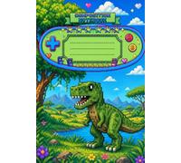 Composition Notebook: Wide Ruled - 120 pages - Green dinosaur pixel art landscape - A Retro Prehistoric Adventure from the "Pixel Perfect Pages" Collection - 6x9 inches - Glossy