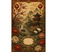 Composition Notebook: Wide Ruled - 120 pages - Matte - Traditional Chinese Landscape Vintage Art Style - an Elegant from the "jade Page Tales" Collection - 6x9 inches