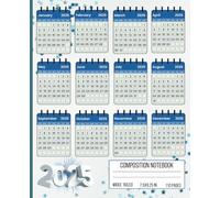 Composition Notebook Wide Ruled: 2025 Happy New Year Blue Stars Journal | 2025 Notebook | For Office, Class or Home | School Supplies for Teens, Girls, Teacher Gift