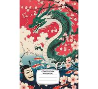 Composition Notebook: Wide Ruled, 6x9”, 120 Pages - Traditional Japanese-Style Cover with Dragon, Koi Fish, Samurai Mask & Cherry Blossoms - Perfect for Art Lovers, Students, or Creative Journaling