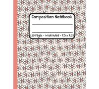 Composition Notebook Wide Ruled: 7.5 x 9.25 Inches, Cute Pink & White Daisy Flowers on Pastel Peach Background, Aesthetic School Journal for Writing, Notes & Ideas, 120 Pages