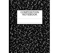 Composition Notebook | Wide Ruled | 8.5 x 11 | 120 Pages: Classic black marble notebook with clean writing lines, ideal for school notes, journaling, and everyday writing