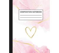 Composition Notebook - Wide Ruled: Blush Pink & Gold Watercolor Marble Journal | 7.5 x 9.75 Inches | 100 Pages | Notebook for School, Work, Journaling, Creative Writing, and Everyday Use