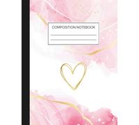 Composition Notebook - Wide Ruled: Blush Pink & Gold Watercolor Marble Journal | 7.5 x 9.75 Inches | 100 Pages | Notebook for School, Work, Journaling, Creative Writing, and Everyday Use