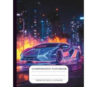 Composition Notebook Wide Ruled Boys Sports Car Lined Journal for Kids and Teens Creative Writing Gifts School Notebook 110 Pages Fun Gift for Boys ... Red Speed Trail Flames Exotic Race Car
