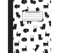 Composition Notebook Wide Ruled: Cat Illustration | Cute Cats School Student Gift Journal | Wide Lined
