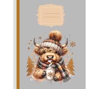 Composition Notebook Wide Ruled: Cute Christmas Highland Cow, Journal for Women, Teen Girls, Writing, Back to School, College, University, Work, Office