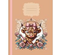 Composition Notebook Wide Ruled: Cute Girly Teacher Highland Cow, Journal for Women, Teen Girls, Writing, Back to School, College, University, Work, Office