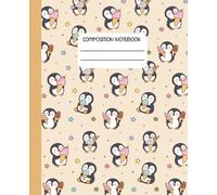 Composition Notebook Wide Ruled: Cute Kawaii Penguin & Ice Cream | Aesthetic Animal Writing Journal for School, Kids, Teens & Penguin Lovers