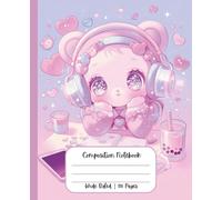 Composition Notebook Wide Ruled Cute Kawaii School Supplies Bear Boba Tea Pastel Pink Purple for Girls | Teens | Kids | Lined Journal for Writing | ... School Students | Work | Japanese | 3rd Grade